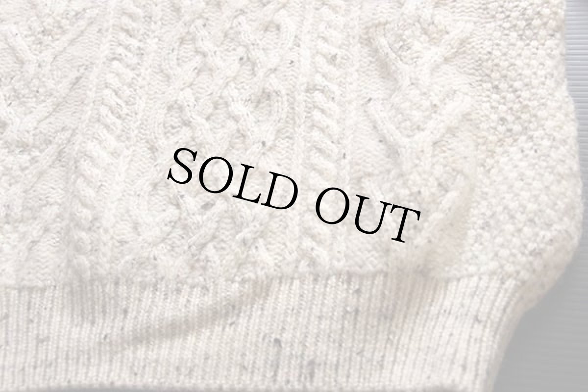 画像5: CONCEPT KNIT WEAR ケーブル編み ネップ入り ウールニット セーター ナチュラル (5)