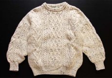 画像1: CONCEPT KNIT WEAR ケーブル編み ネップ入り ウールニット セーター ナチュラル (1)