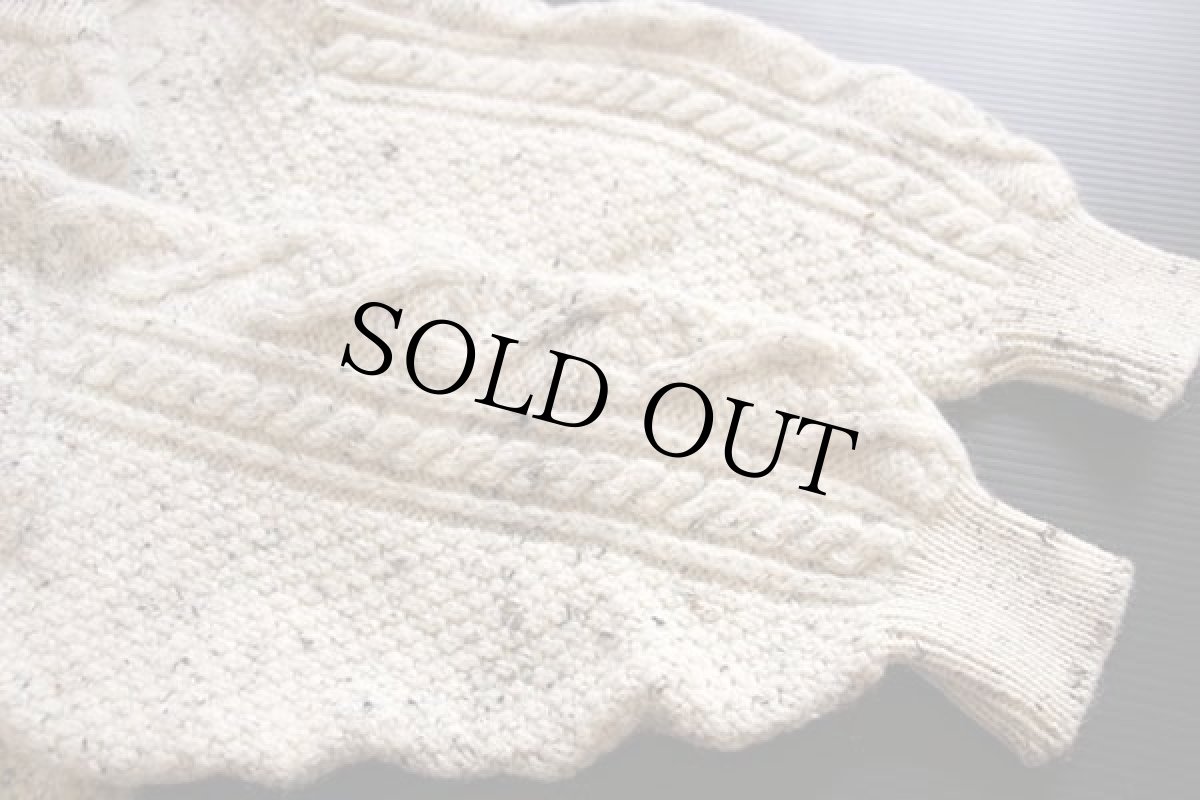 画像6: CONCEPT KNIT WEAR ケーブル編み ネップ入り ウールニット セーター ナチュラル (6)