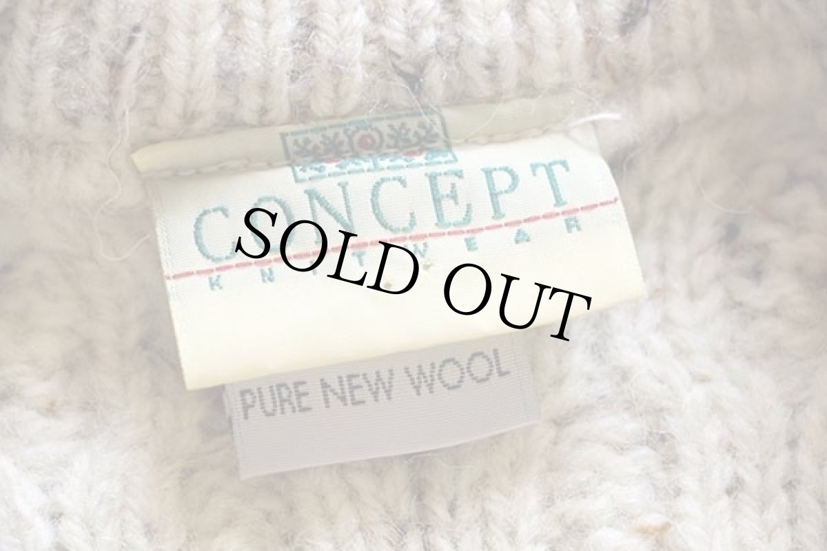 画像4: CONCEPT KNIT WEAR ケーブル編み ネップ入り ウールニット セーター ナチュラル (4)