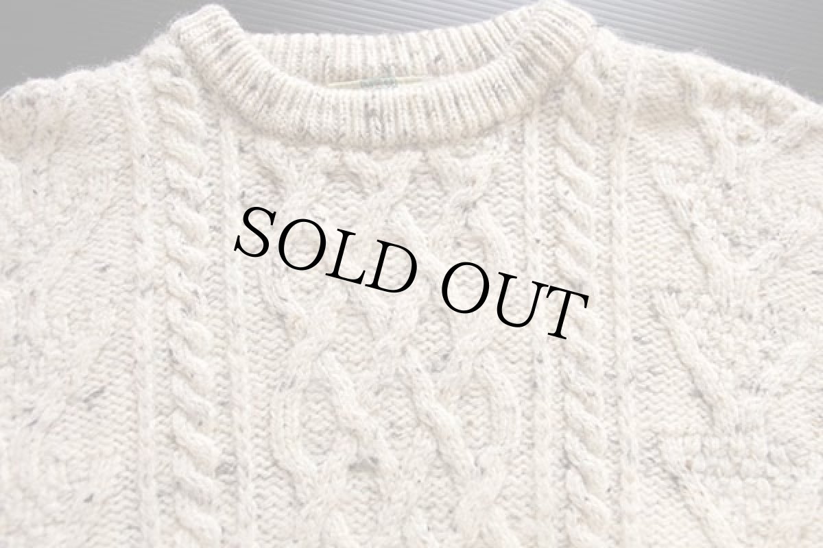 画像3: CONCEPT KNIT WEAR ケーブル編み ネップ入り ウールニット セーター ナチュラル (3)