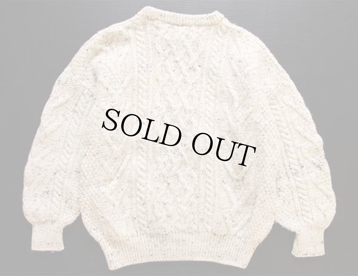 画像2: CONCEPT KNIT WEAR ケーブル編み ネップ入り ウールニット セーター ナチュラル (2)