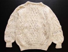 画像2: CONCEPT KNIT WEAR ケーブル編み ネップ入り ウールニット セーター ナチュラル (2)