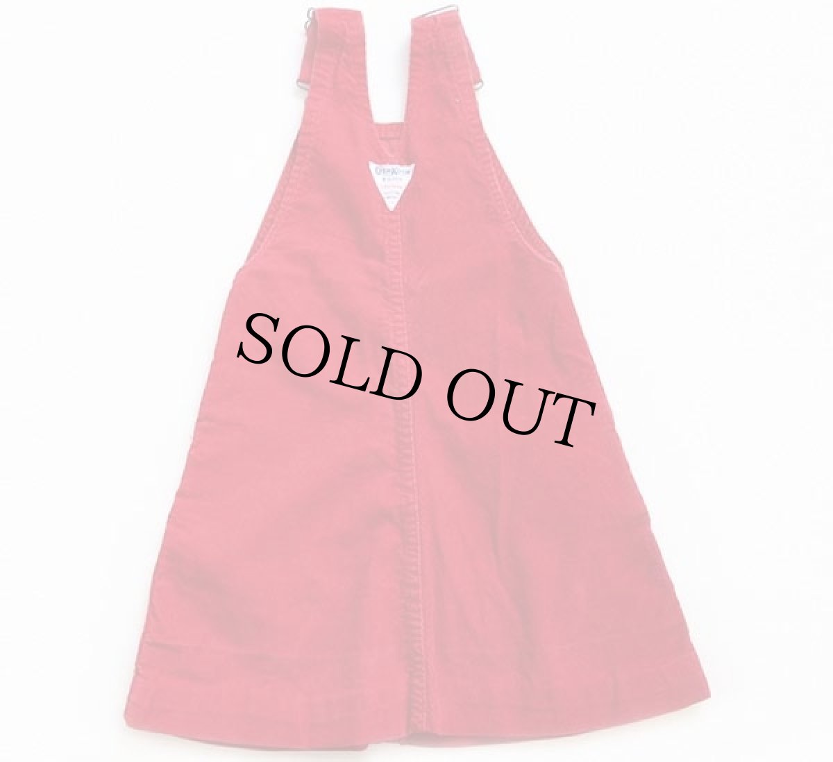 画像2: 80s USA製 OSHKOSH B'GOSH コーデュロイ サロペット スカート 赤 キッズ6X★オーバーオール (2)