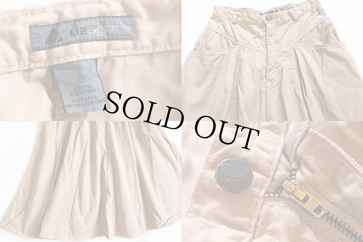 画像3: 80s USA製 Lizwear 無地 マキシ丈 コットン フレアスカート ベージュ 8 (3)