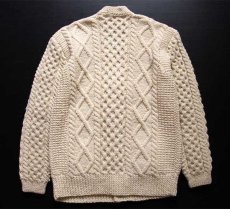 画像2: 英国製 The Scotch House ケーブル編み ウールニット カーディガン ナチュラル★フィッシャーマン (2)