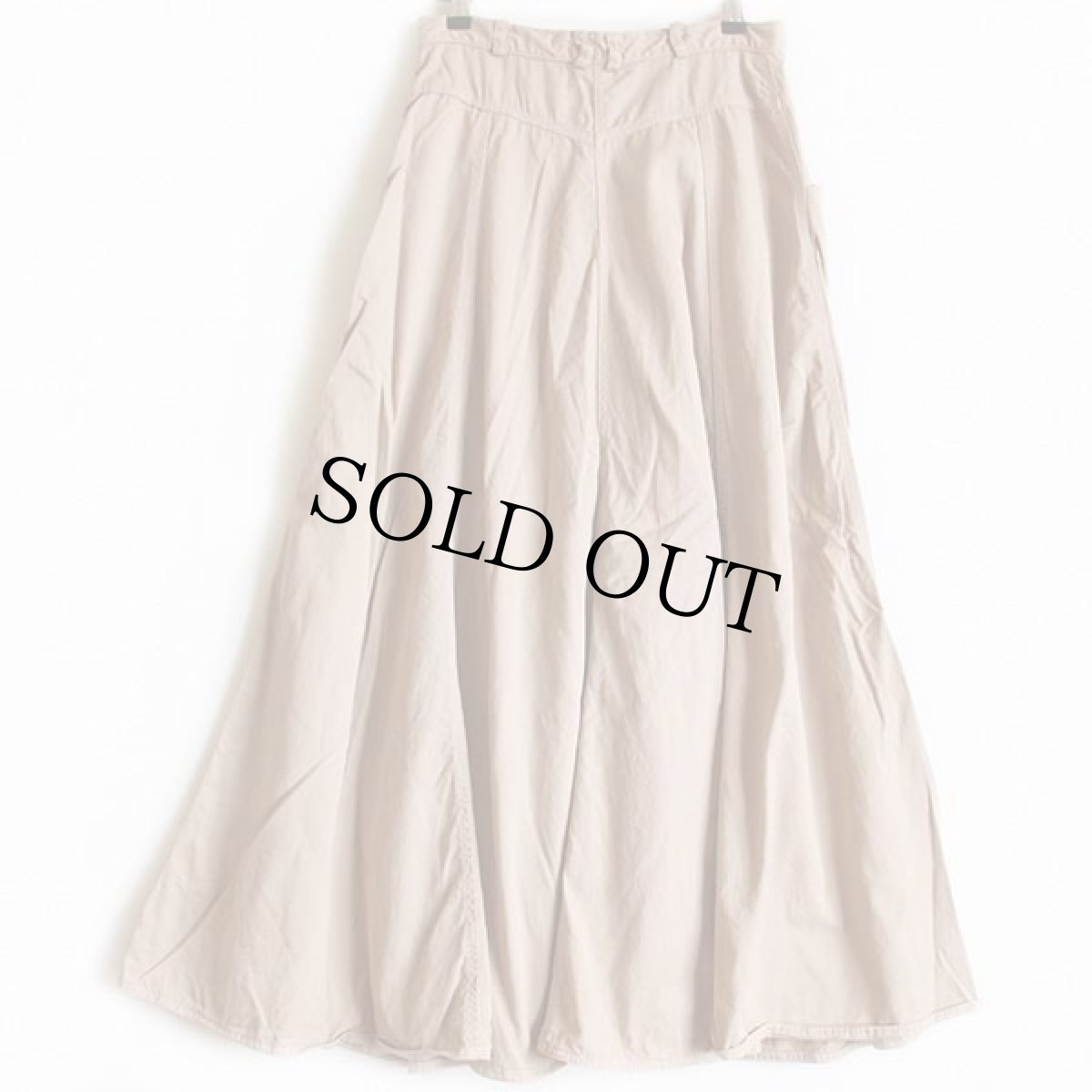 画像2: 80s USA製 Lizwear 無地 マキシ丈 コットン フレアスカート ベージュ 8 (2)