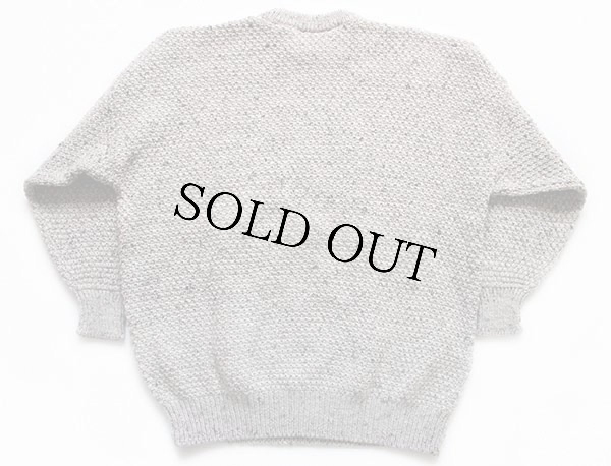 画像2: アイルランド製 Western Island ケーブル編み ネップ入り ウールニット セーター グレーベージュ★フィッシャーマン (2)