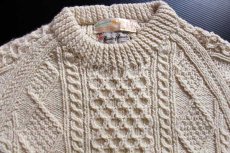 画像3: アイルランド製 Glenairn × Browns of Bermuda ケーブル編み ウール ハンドニット セーター ナチュラル★フィッシャーマン (3)