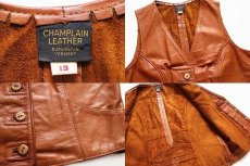 画像3: 70s USA製 CHAMPLAIN LEATHER レザーベスト 茶 13 (3)