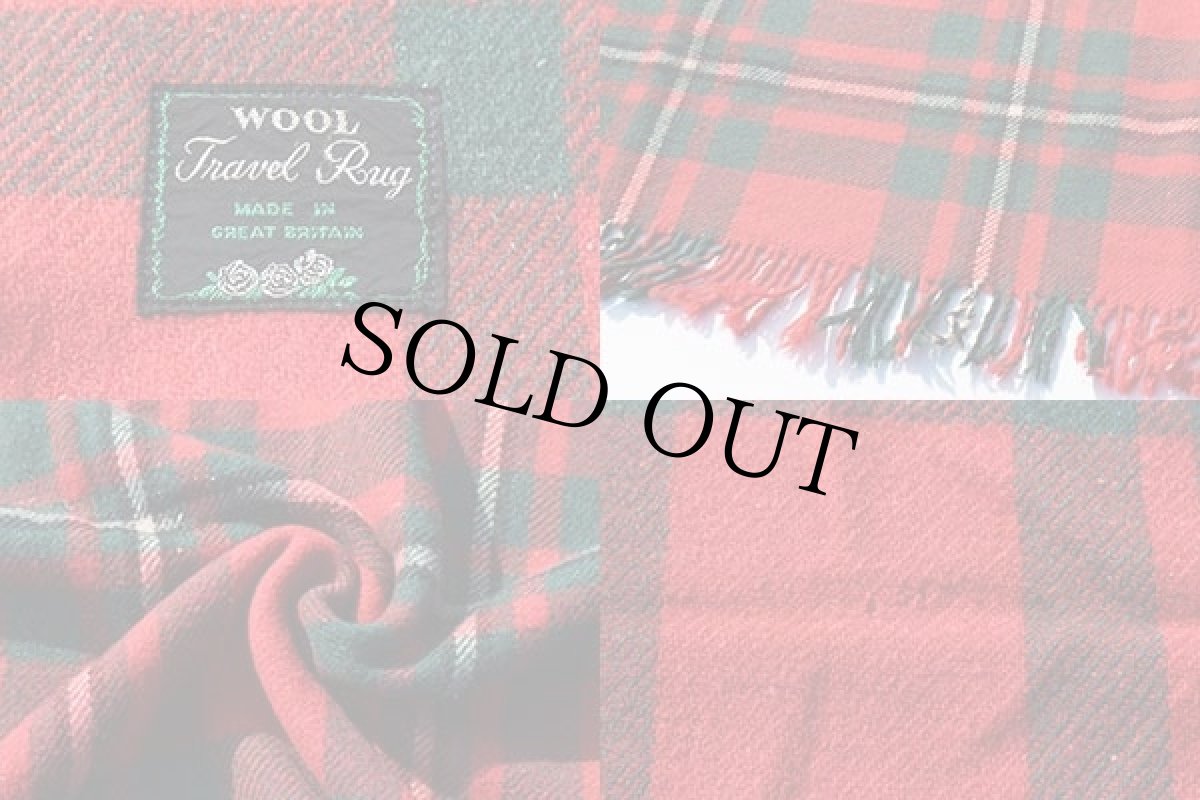 画像3: 50s 英国製 Travel Rug タータンチェック ウール ブランケット★ひざ掛け (3)