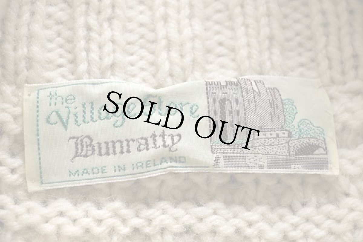 画像4: アイルランド製 Bunratty タートルネック ケーブル編み ウールニット カーディガン ナチュラル★フィッシャーマン (4)