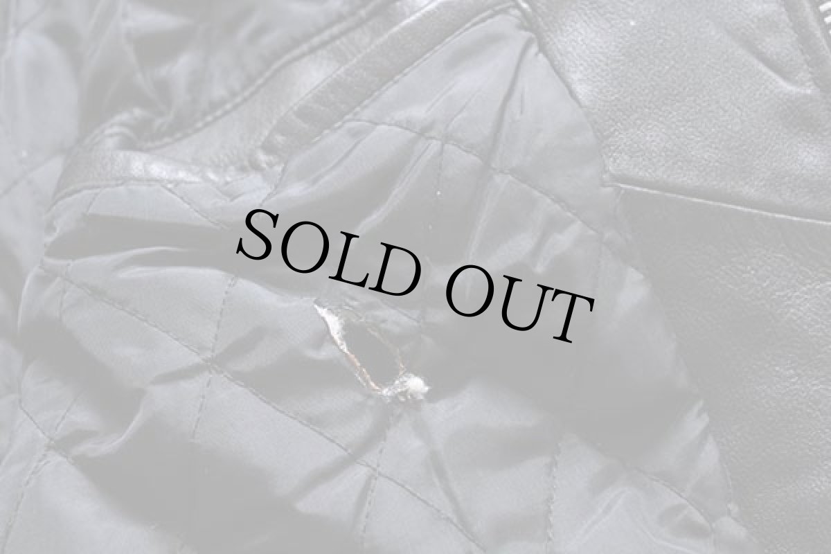 画像8: 80s Berman's キルティングライナー ダブルライダース レザージャケット 黒 40 (8)