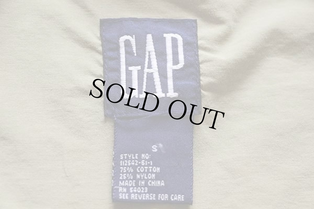 画像4: 90s GAPギャップ コットン×ナイロン パーカー グリーングレー S (4)