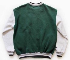 画像2: 90s USA製 Majestic NFL PACKERS パッチ付き ツートン スウェット スタジャン 緑×杢グレー L (2)