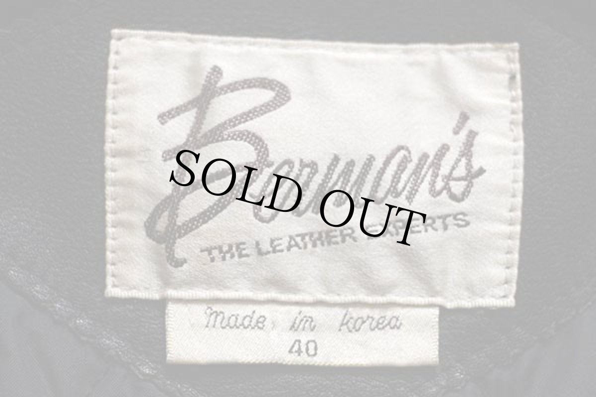 画像4: 80s Berman's キルティングライナー ダブルライダース レザージャケット 黒 40 (4)