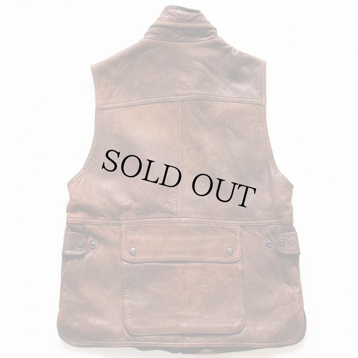 画像2: 80s BANANA REPUBLICバナナリパブリック ラムレザー サファリベスト 焦げ茶 XS★カメラマン (2)