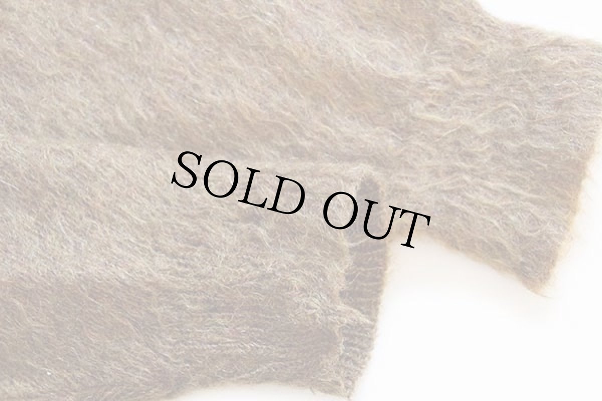 画像6: 60s Bond's チェック 切り替え モヘヤ ニット カーディガン 40-42 (6)