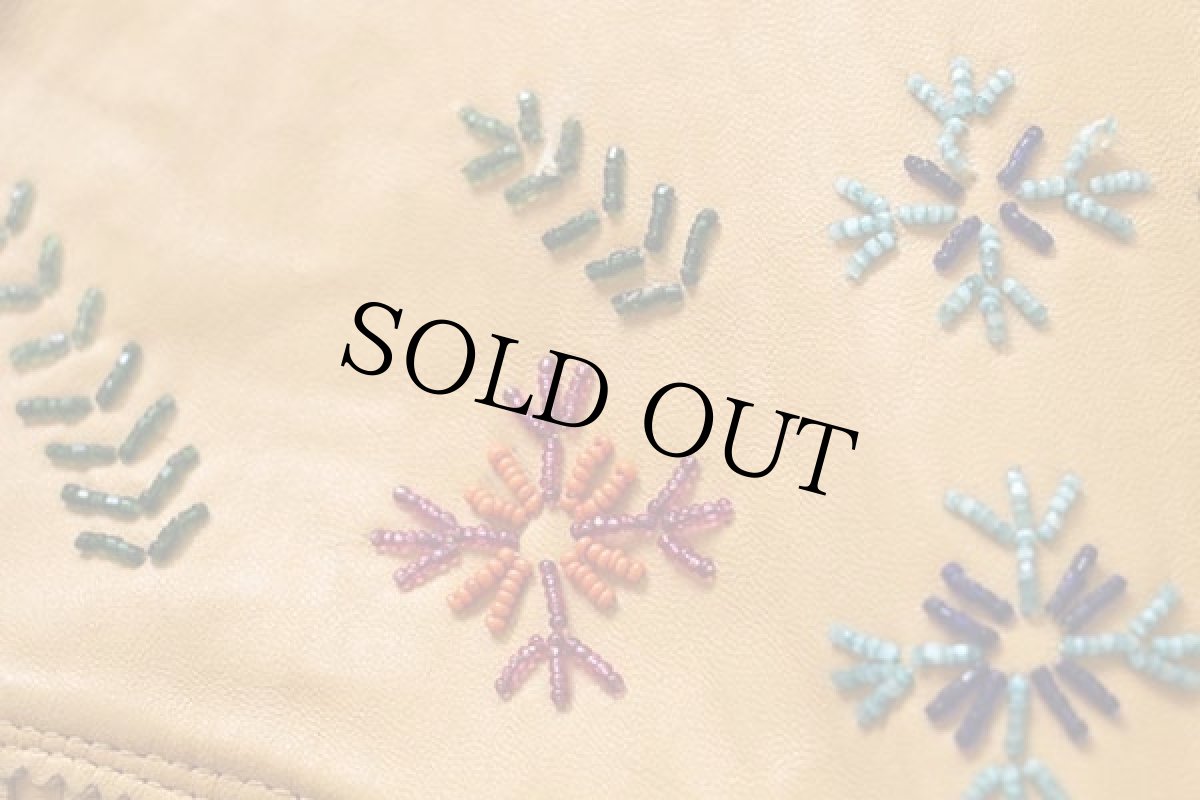 画像5: 50s Chris Line Originals ハンドメイド フリンジ ビーズ装飾 ディアスキン レザージャケット イエロー 16 (5)