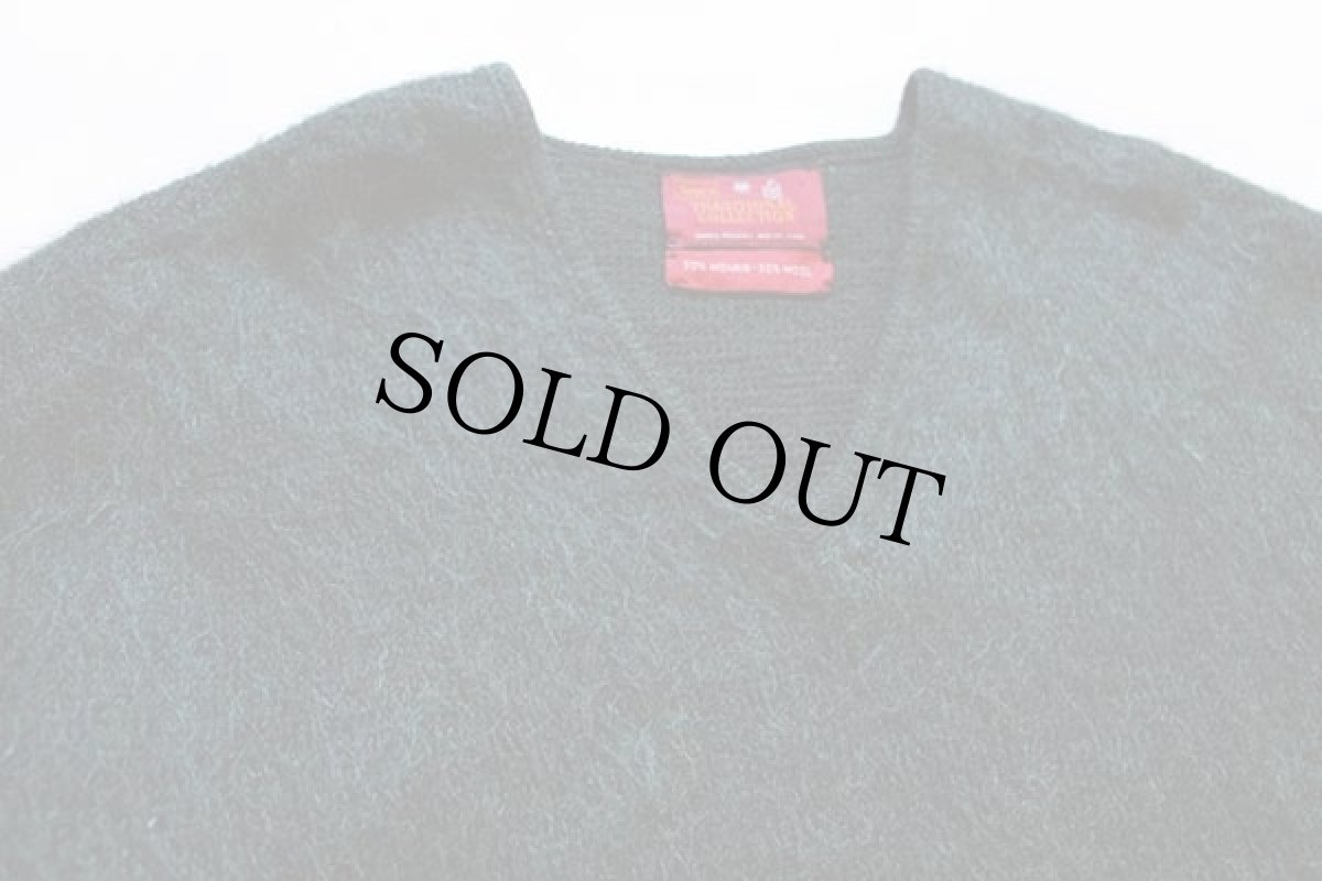 画像3: 60s Sears Vネック モヘヤ ニット セーター 深緑 M (3)