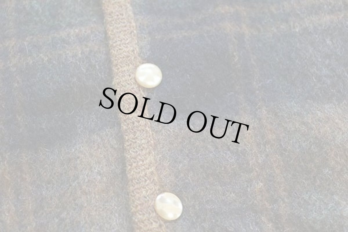 画像5: 60s Bond's チェック 切り替え モヘヤ ニット カーディガン 40-42 (5)