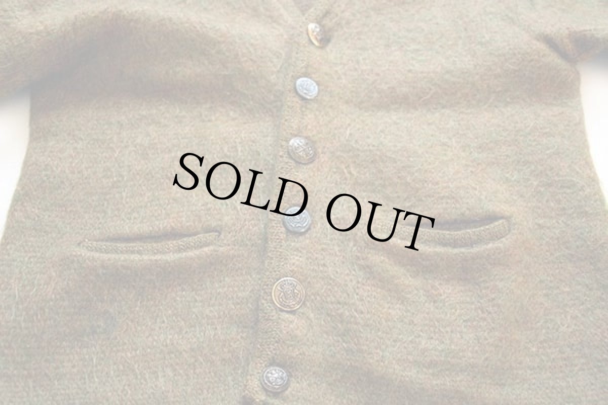 画像5: 60s GRANT-CREST W.T.GRANT モヘヤ ニット カーディガン 緑×茶 M (5)