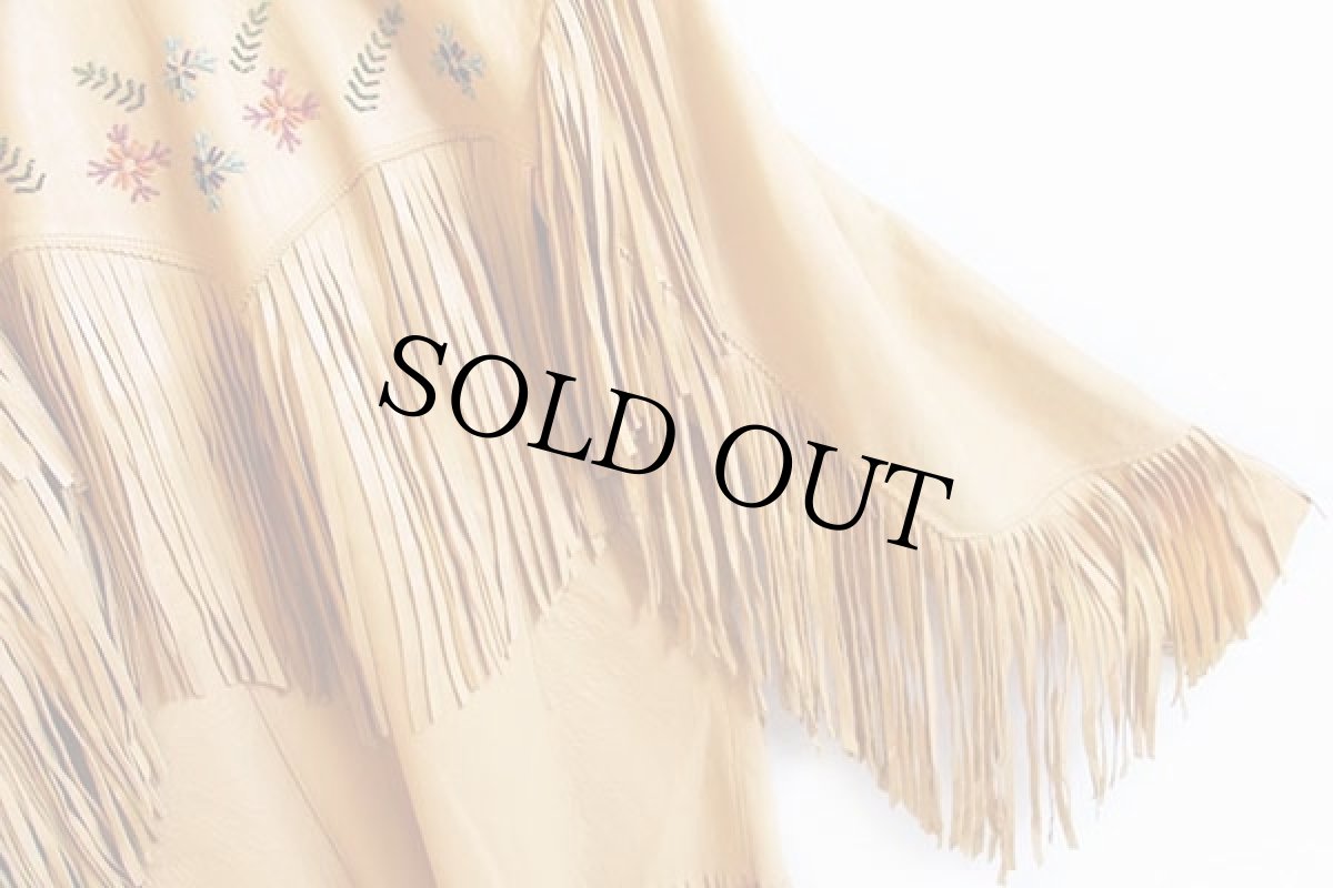 画像8: 50s Chris Line Originals ハンドメイド フリンジ ビーズ装飾 ディアスキン レザージャケット イエロー 16 (8)