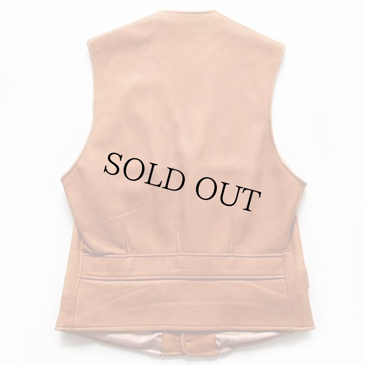 画像2: 60s CUSTOM COAT ディアスキン レザーベスト 茶 (2)