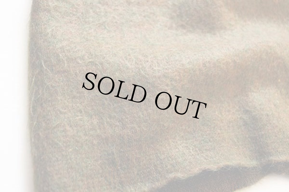 画像6: 60s GRANT-CREST W.T.GRANT モヘヤ ニット カーディガン 緑×茶 M (6)