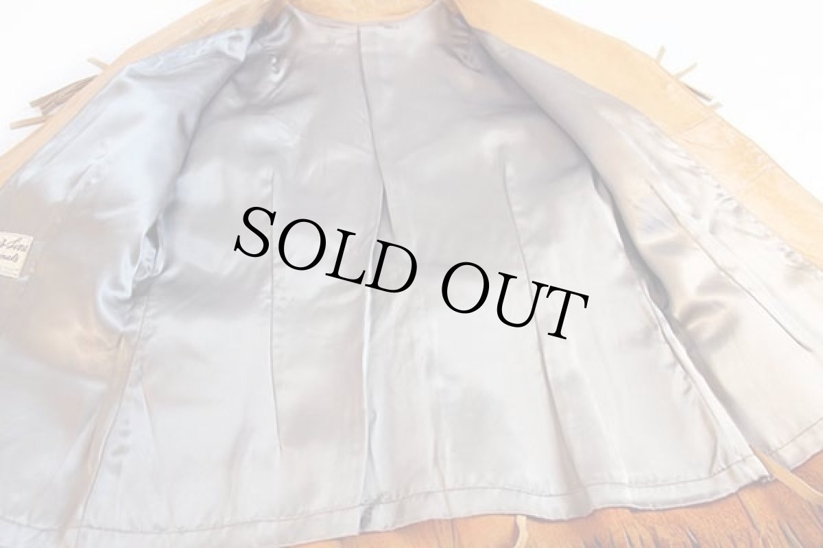 画像6: 50s Chris Line Originals ハンドメイド フリンジ ビーズ装飾 ディアスキン レザージャケット イエロー 16 (6)