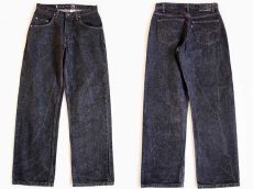 画像1: 90s USA製 Levi'sリーバイス silverTabシルバータブ straight+loose ブラック デニムパンツ w31 L32 (1)