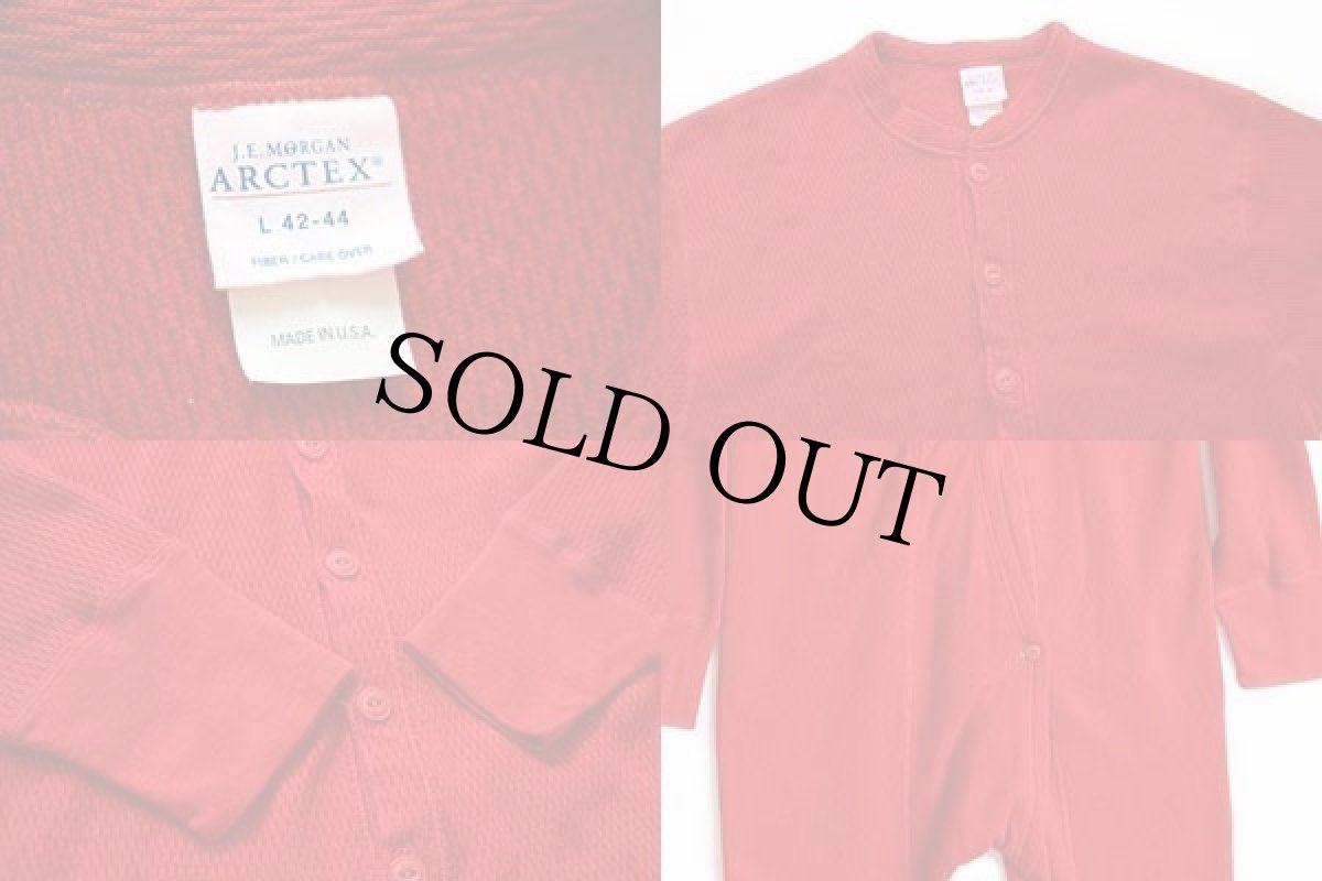 画像3: 80s USA製 J.E.MORGAN ARCTEX 2レイヤー サーマル アンダー オールインワン ユニオンスーツ 赤 L (3)