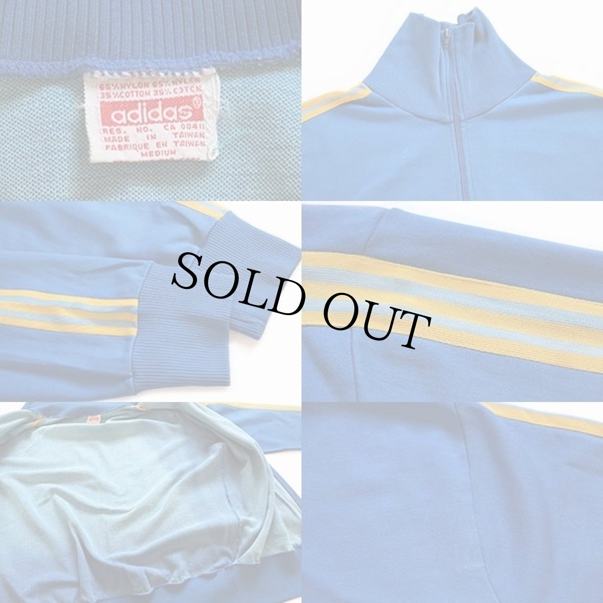 画像3: 80s adidasアディダス ハイネック トラックジャケット 青×黄色×水色 M★ジャージ (3)
