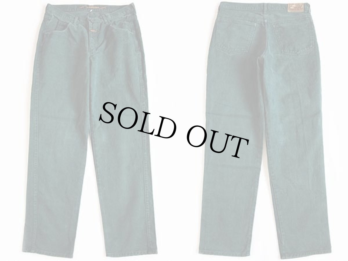 画像2: 90s USA製 MARITHE FRANCOIS GIRBAUDマリテフランソワジルボー テーパード カラーデニムパンツ 後染め 緑 33 (2)