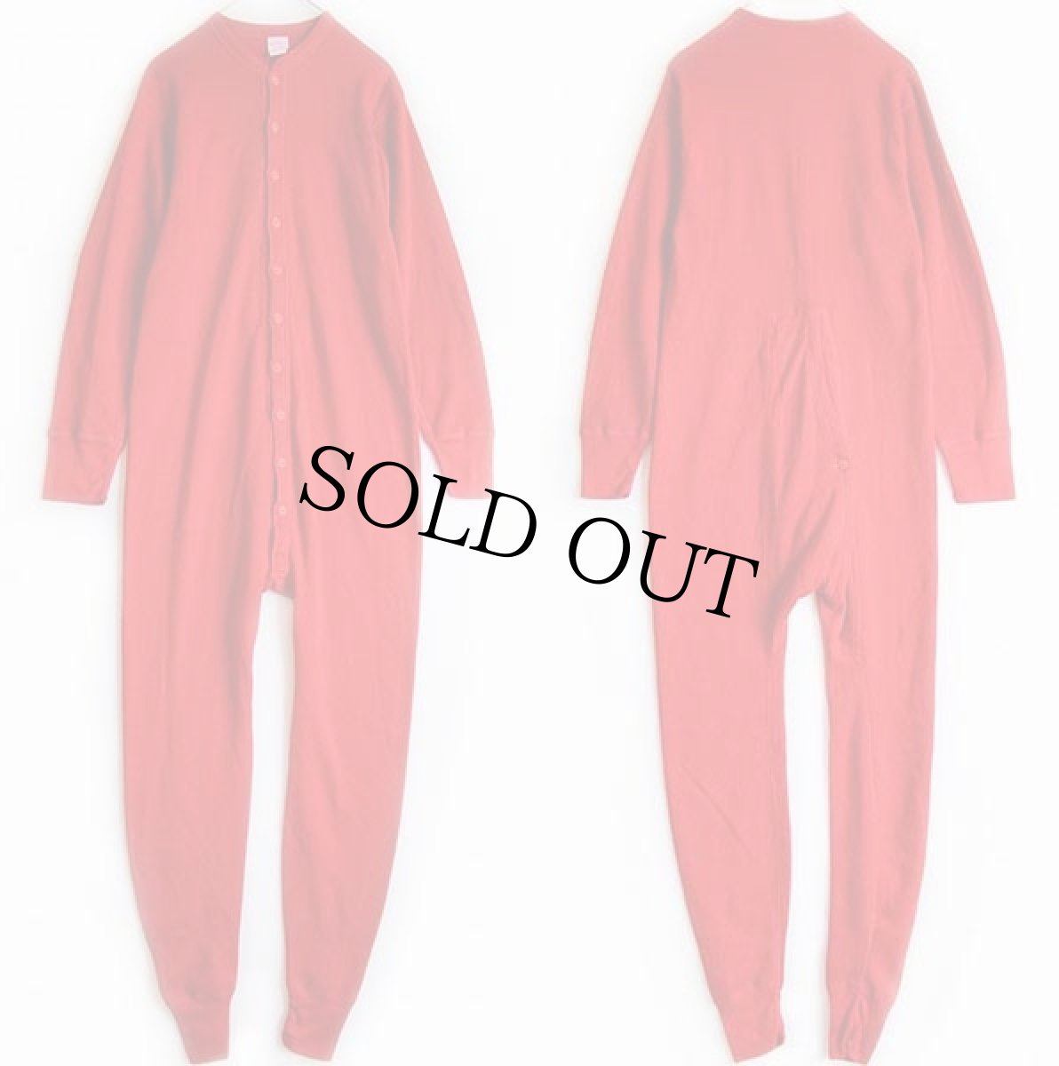 画像2: 80s USA製 J.E.MORGAN ARCTEX 2レイヤー サーマル アンダー オールインワン ユニオンスーツ 赤 L (2)