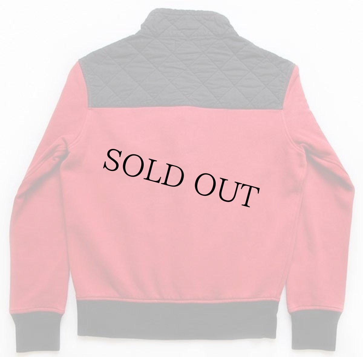 画像2: ポロ ラルフローレン ツートン キルティング 切り替え ユニオンジャック パッチ付き ハイネック ハーフジップ スウェット 赤×黒 M (2)