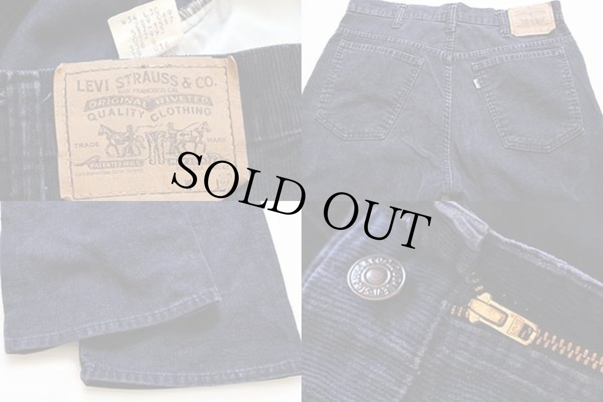 画像4: 80s USA製 Levi'sリーバイス 517 コーデュロイパンツ 紺 w34 L30★ブーツカット (4)