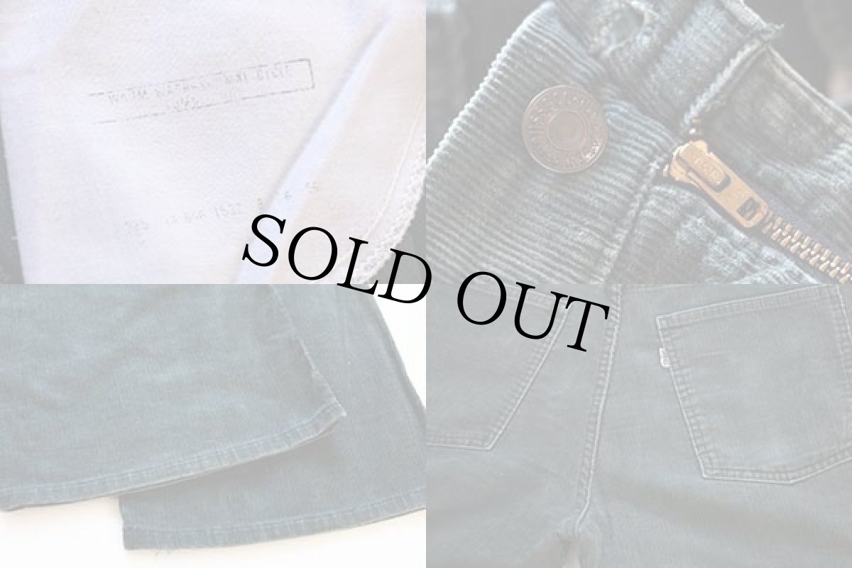画像4: 70s USA製 Levi'sリーバイス 646 コーデュロイパンツ 深緑 w34★ベルボトム (4)