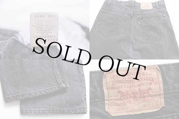 90s USA製 Levi'sリーバイス 505 ブラック デニムパンツ w36 L30