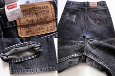 画像4: 90s USA製 Levi'sリーバイス 505-0259 先染め ブラック デニムパンツ w36 L32 (4)