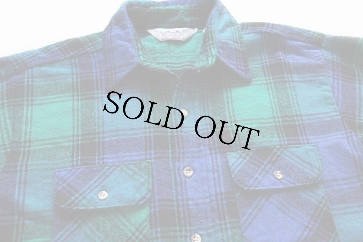 画像2: 80s USA製 DAKOTA FIVE BROTHERファイブブラザー チェック コットン フランネルシャツ L (2)