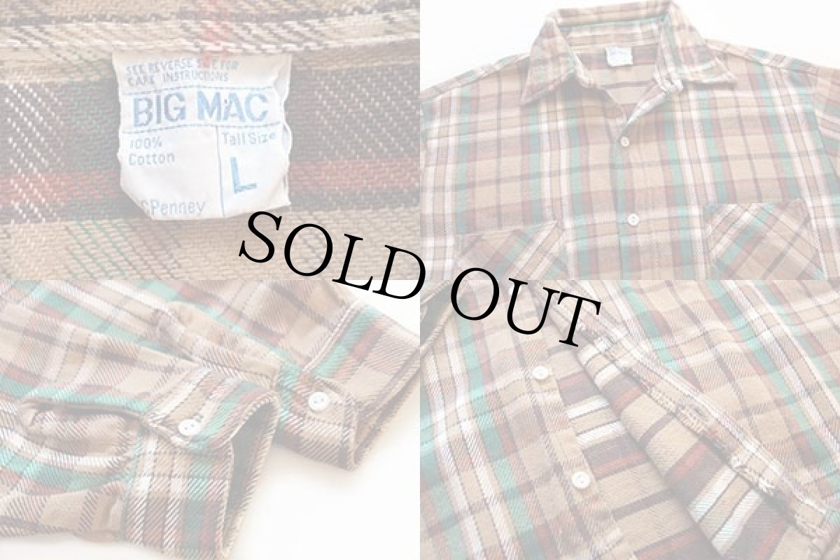 画像3: 70s JCPenney BIGMACビッグマック チェック コットン フランネルシャツ LT (3)