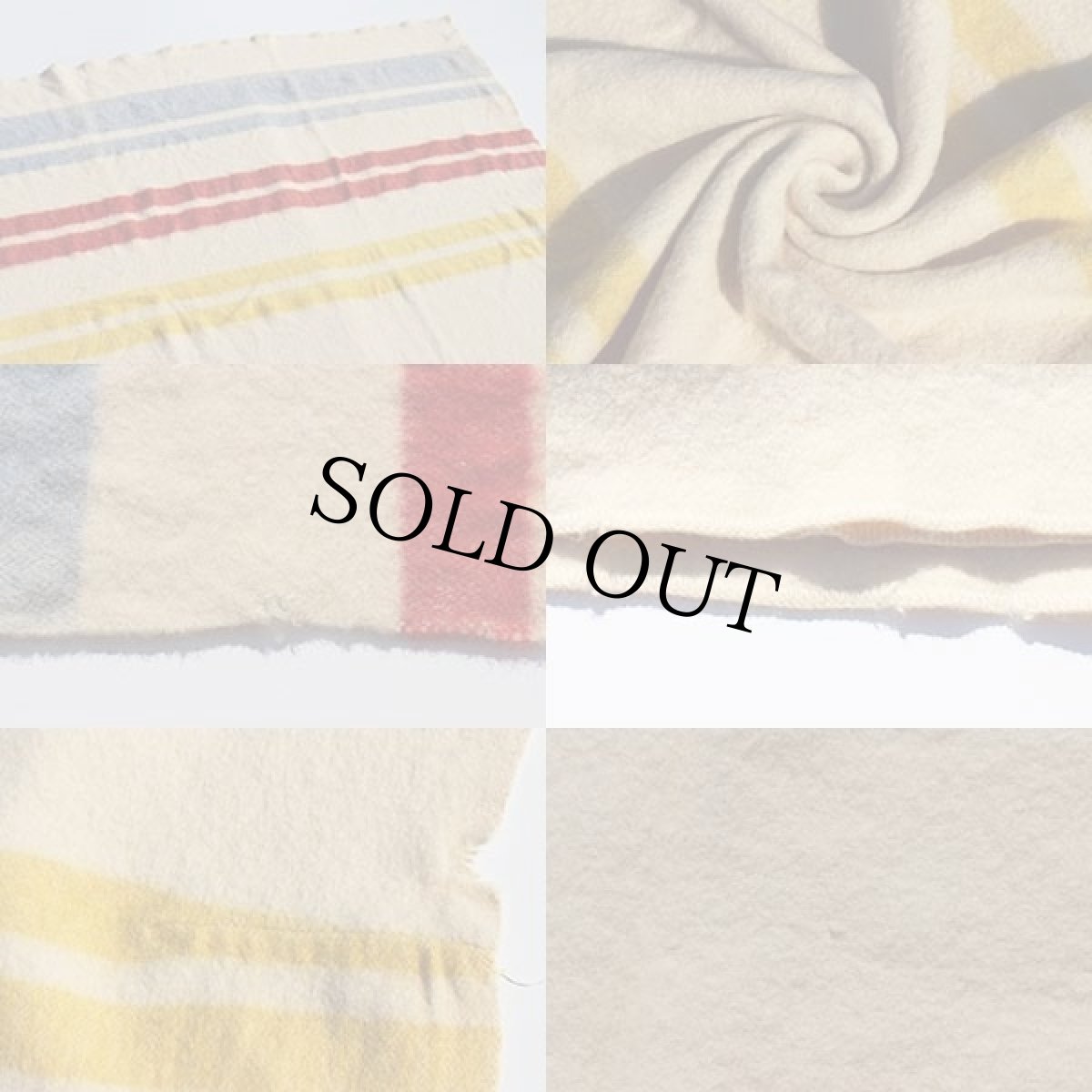 画像3: ビンテージ UNKNOWN マルチボーダー ウール ブランケット★A (3)