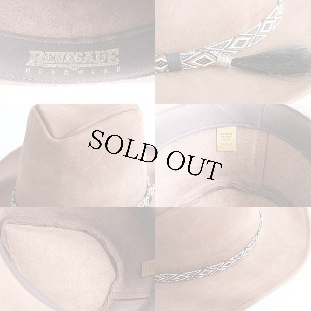 画像5: USA製 RENEGADE ヌバックレザー カウボーイハット グレーブラウン M (5)