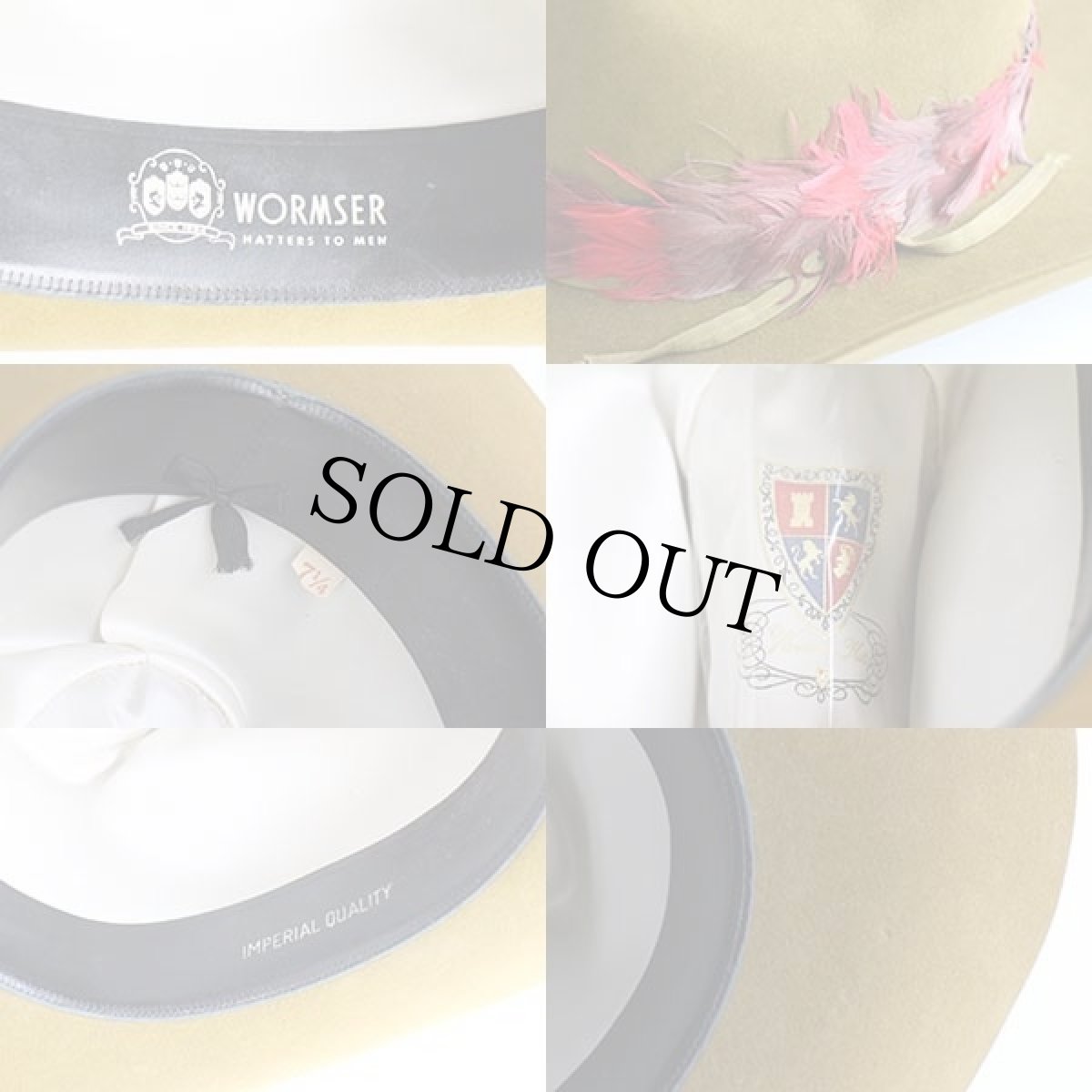 画像4: ビンテージ WORMSER フェルト カウボーイハット オリーブ 7 1/4 (4)