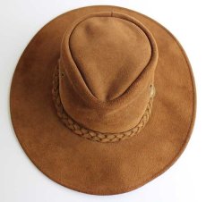 画像3: USA製 HENSCHEL HAT ヘンシェル コンチョ付き スエードレザー カウボーイハット 茶 S (3)