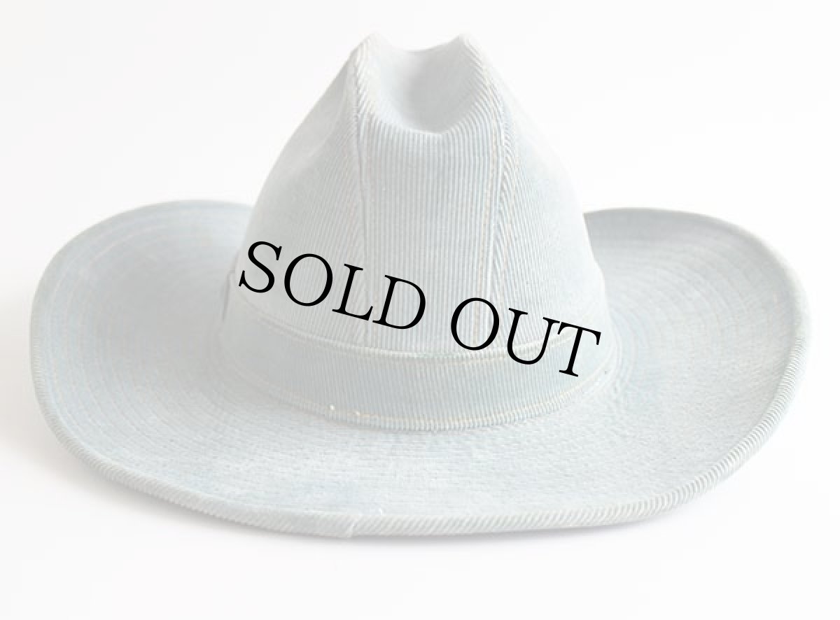 画像2: 70s USA製 Levi'sリーバイス コーデュロイ カウボーイハット 水色 7 1/4 (2)