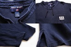 画像3: 90s POLO SPORTポロ スポーツ ラルフローレン RL-67 モックネック ポケット付き コットン カットソー 紺 S/M (3)