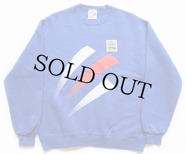 90s USA製 USPS 両面プリント スウェット 青 M☆ポストマン