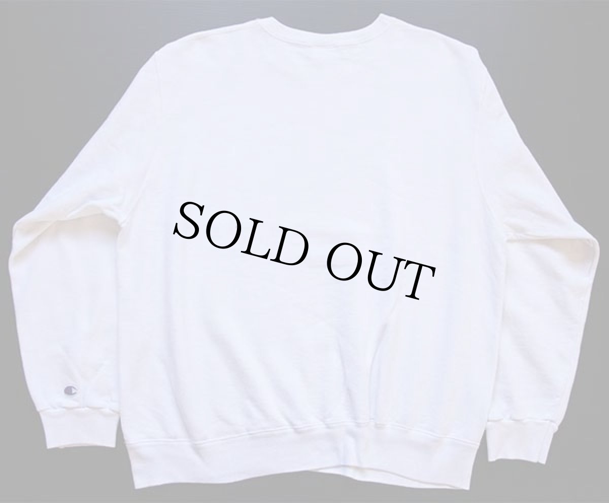 画像2: 90s USA製 Championチャンピオン NOTRE DAME 染み込みプリント 前V スウェット 白 XXL (2)